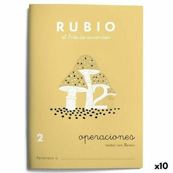 Matematik övningsbok Rubio Nº2 A5 spanska 20 Blad (10 antal)-Kontor och Kontorsmaterial, Pappersprodukter för kontoret-Cuadernos Rubio-peaceofhome.se