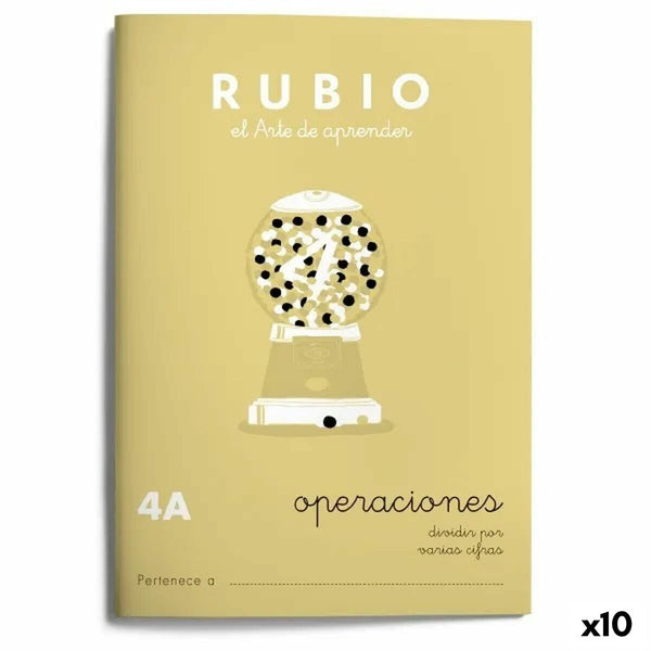 Matematik övningsbok Rubio Nº4A A5 spanska 20 Blad (10 antal)-Kontor och Kontorsmaterial, Pappersprodukter för kontoret-Rubio-peaceofhome.se