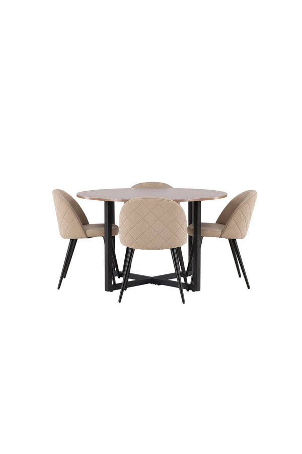 Matgrupp Durango med 4st matstolar Velvet-GR Dining Set-Venture Home-peaceofhome.se