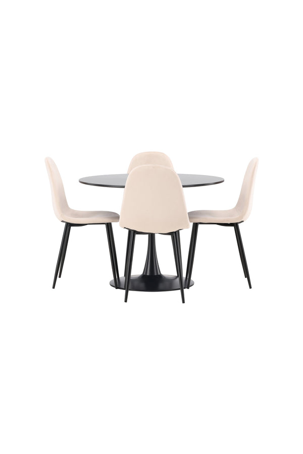 Matgrupp Glade med 4st matstolar Polar-GR Dining Set-Venture Home-peaceofhome.se