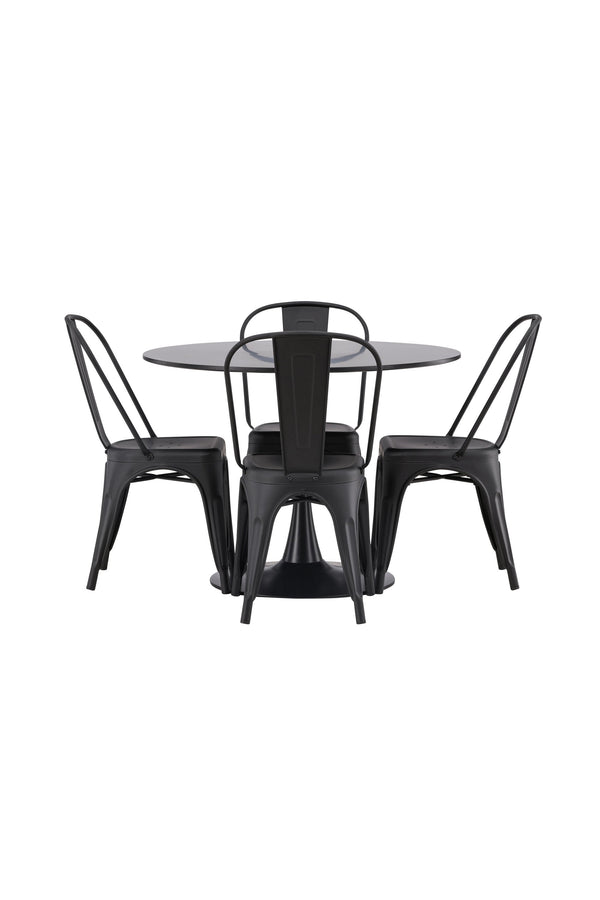 Matgrupp Glade med 4st matstolar Tempe-GR Dining Set-Venture Home-peaceofhome.se