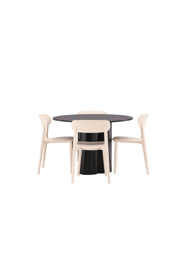 Matgrupp Olivia med 4st matstolar Åstol-GR Dining Set-Venture Home-peaceofhome.se