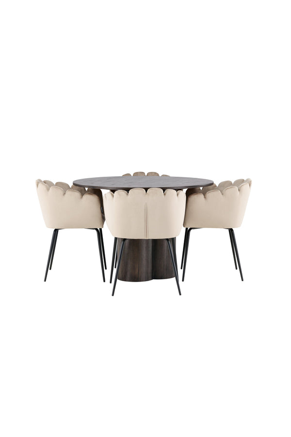 Matgrupp Olivia med 4st matstolar Limhamn-GR Dining Set-Venture Home-peaceofhome.se