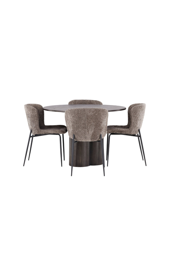 Matgrupp Olivia med 4st matstolar Modesto-GR Dining Set-Venture Home-peaceofhome.se