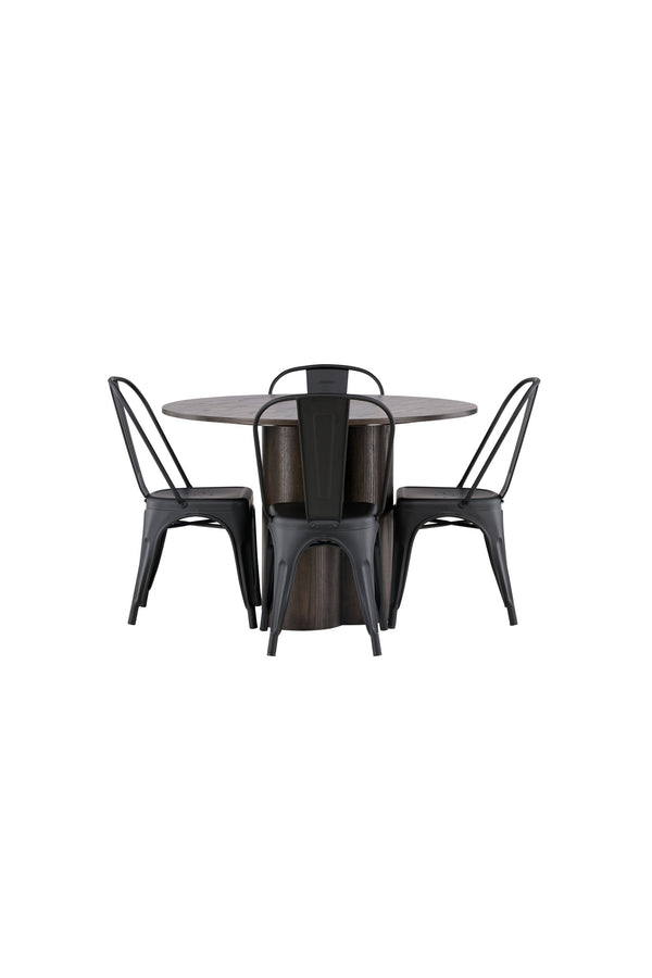 Matgrupp Olivia med 4st matstolar Tempe-GR Dining Set-Venture Home-peaceofhome.se