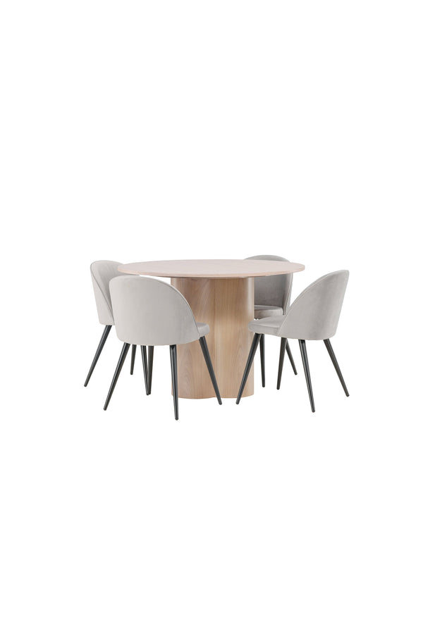 Matgrupp Olivia med 4st matstolar Velvet-GR Dining Set-Venture Home-peaceofhome.se