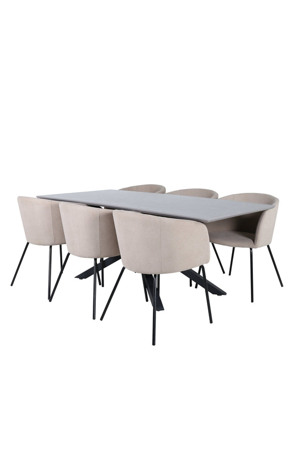 Matgrupp Piazza med stolarna Berit-GR Dining Set-Venture Home-peaceofhome.se