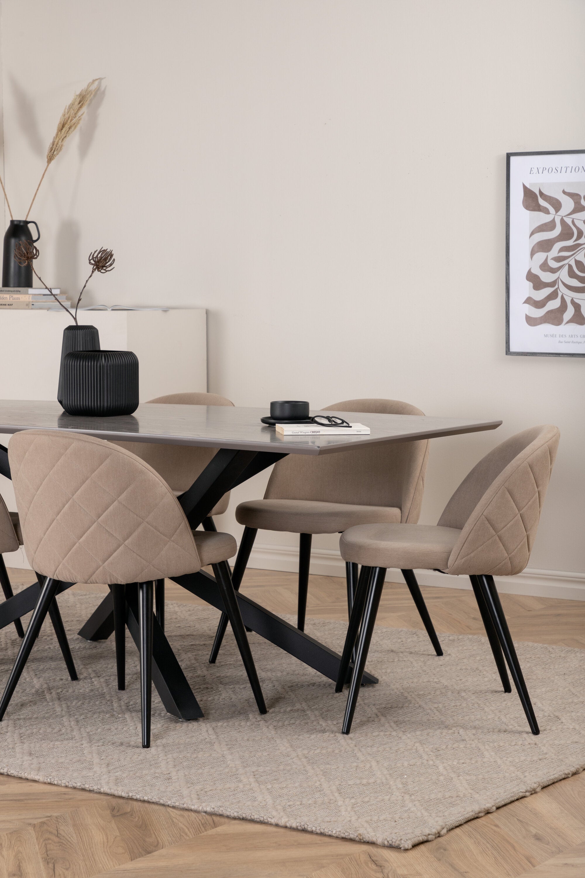 Matgrupp Piazza med stolarna Velvet-GR Dining Set-Venture Home-peaceofhome.se