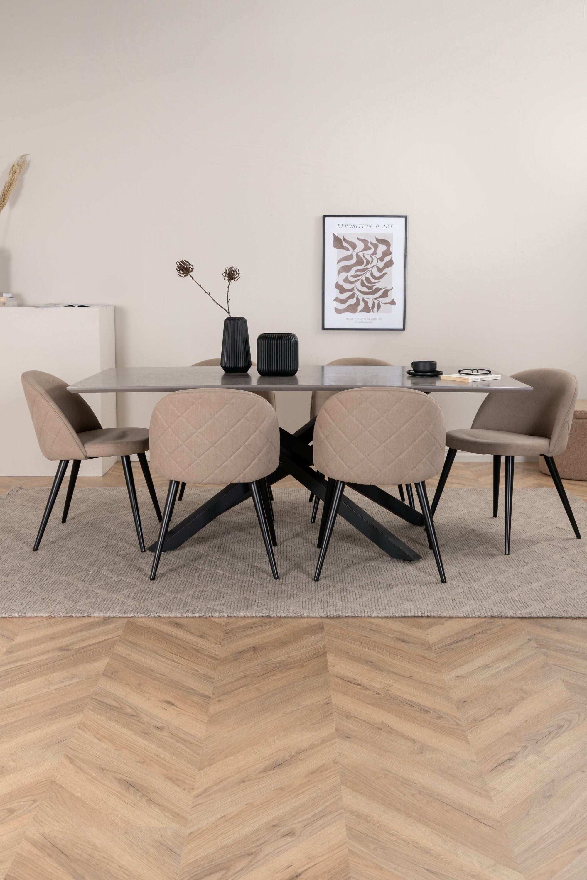 Matgrupp Piazza med stolarna Velvet-GR Dining Set-Venture Home-peaceofhome.se