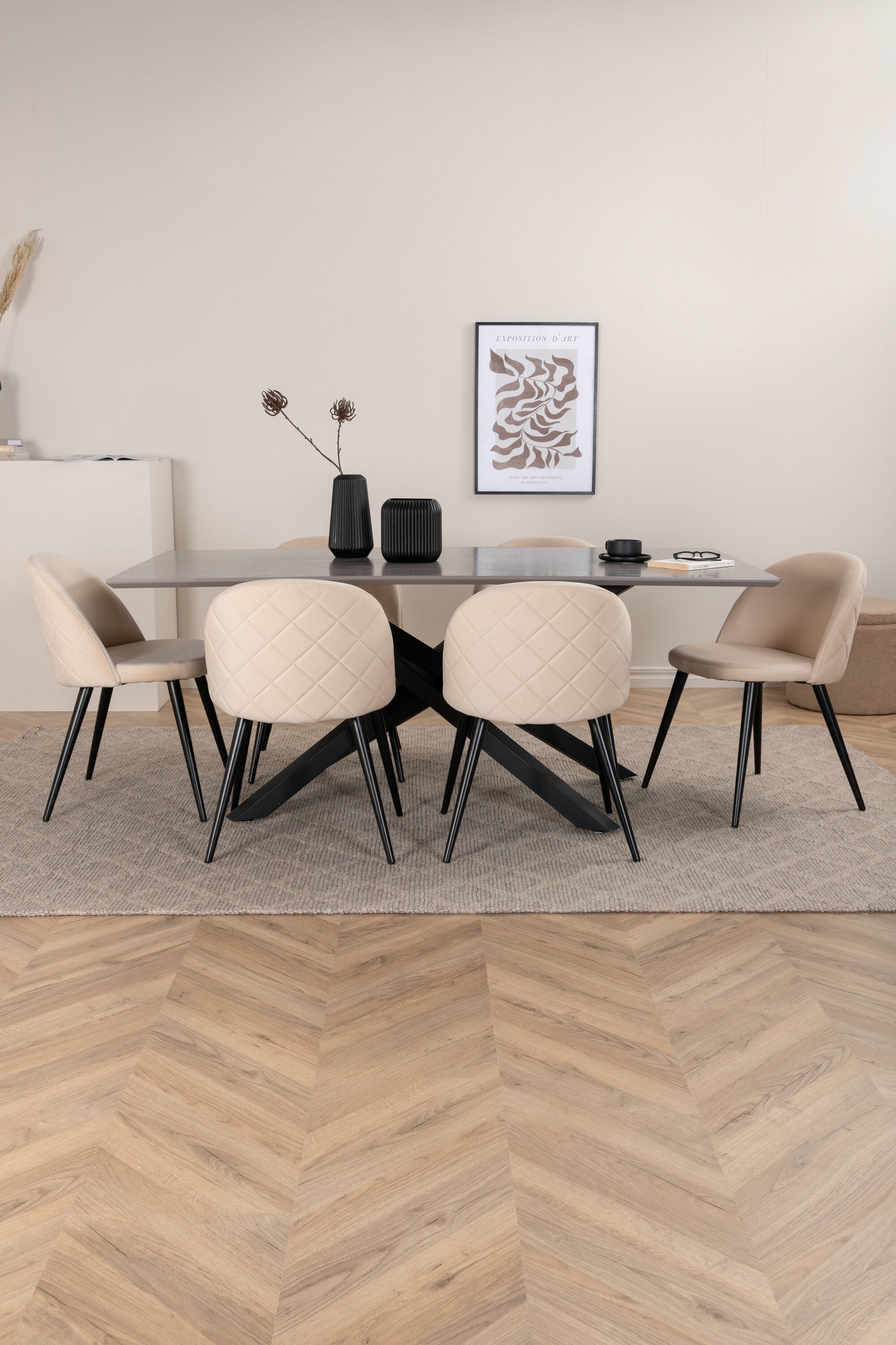 Matgrupp Piazza med stolarna Velvet-GR Dining Set-Venture Home-peaceofhome.se