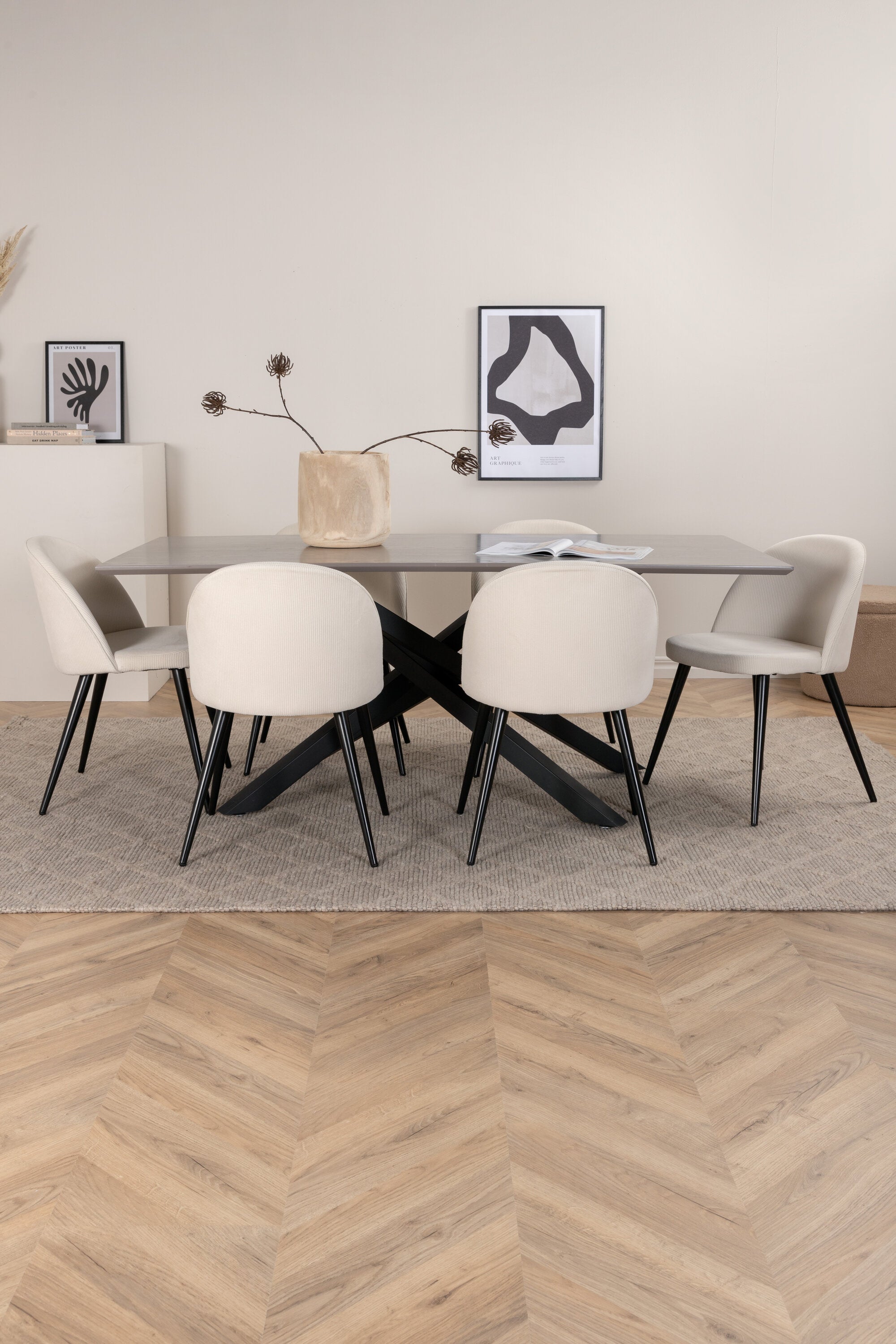 Matgrupp Piazza med stolarna Velvet-GR Dining Set-Venture Home-peaceofhome.se