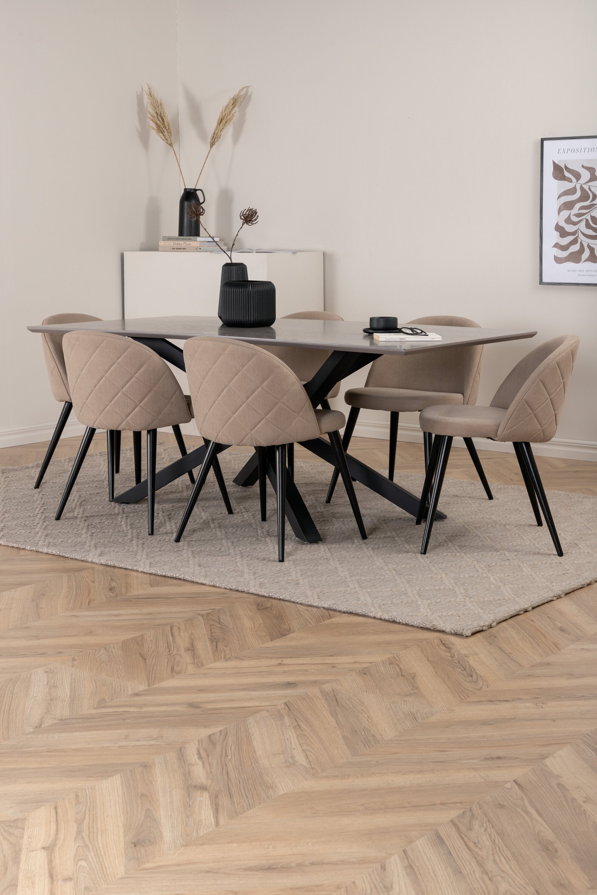 Matgrupp Piazza med stolarna Velvet-GR Dining Set-Venture Home-peaceofhome.se