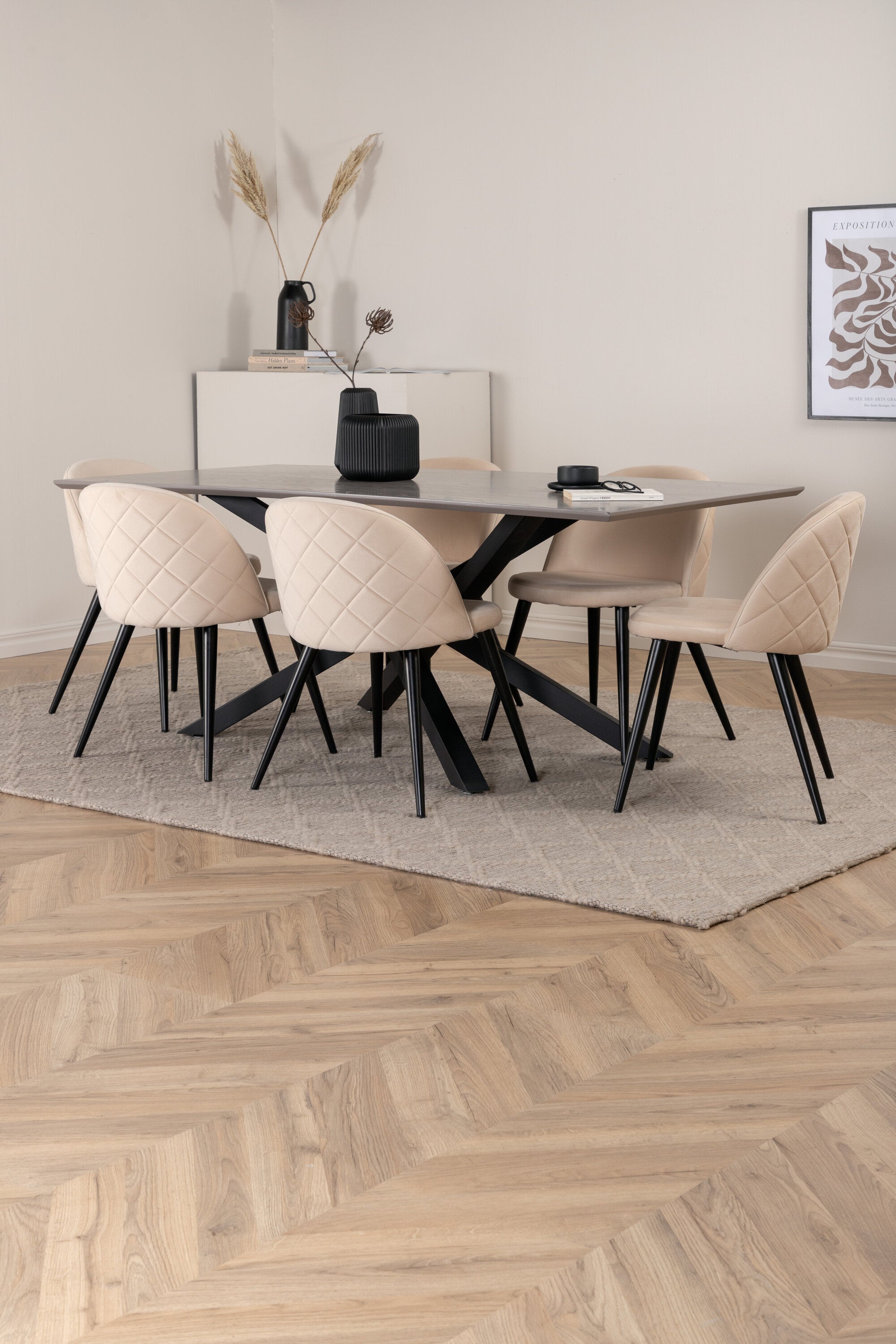 Matgrupp Piazza med stolarna Velvet-GR Dining Set-Venture Home-peaceofhome.se