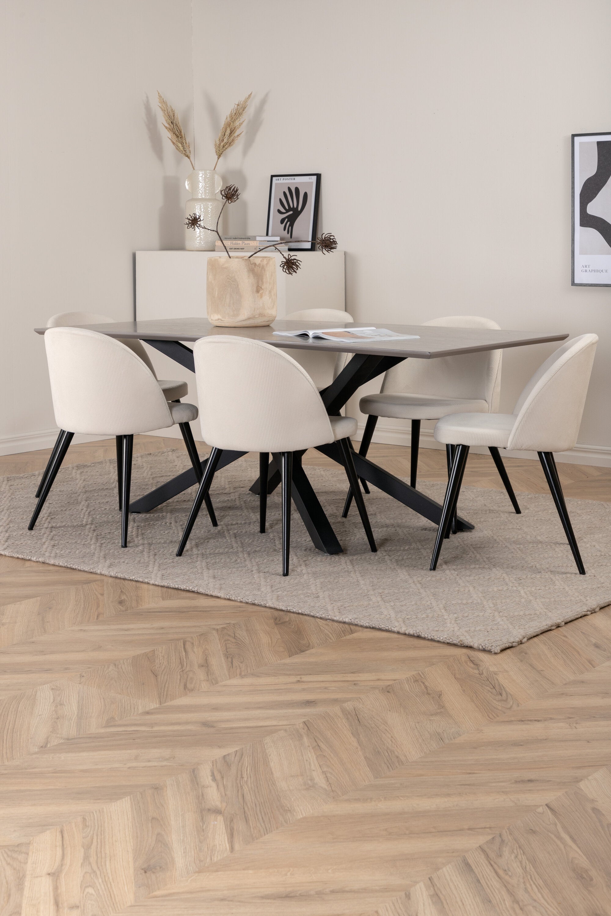 Matgrupp Piazza med stolarna Velvet-GR Dining Set-Venture Home-peaceofhome.se