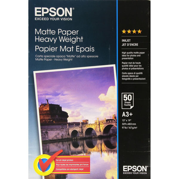 Matt fotografiskt papper Epson C13S041264 A3-Kontor och Kontorsmaterial, Pappersprodukter för kontoret-Epson-peaceofhome.se
