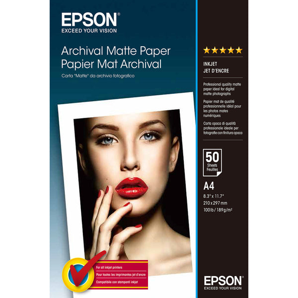 Matt fotografiskt papper Epson C13S041342-Kontor och Kontorsmaterial, Pappersprodukter för kontoret-Epson-peaceofhome.se