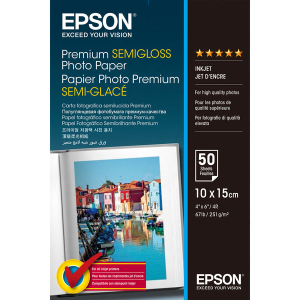 Matt fotografiskt papper Epson C13S041765 (50 antal) (1 antal)-Kontor och Kontorsmaterial, Pappersprodukter för kontoret-Epson-peaceofhome.se