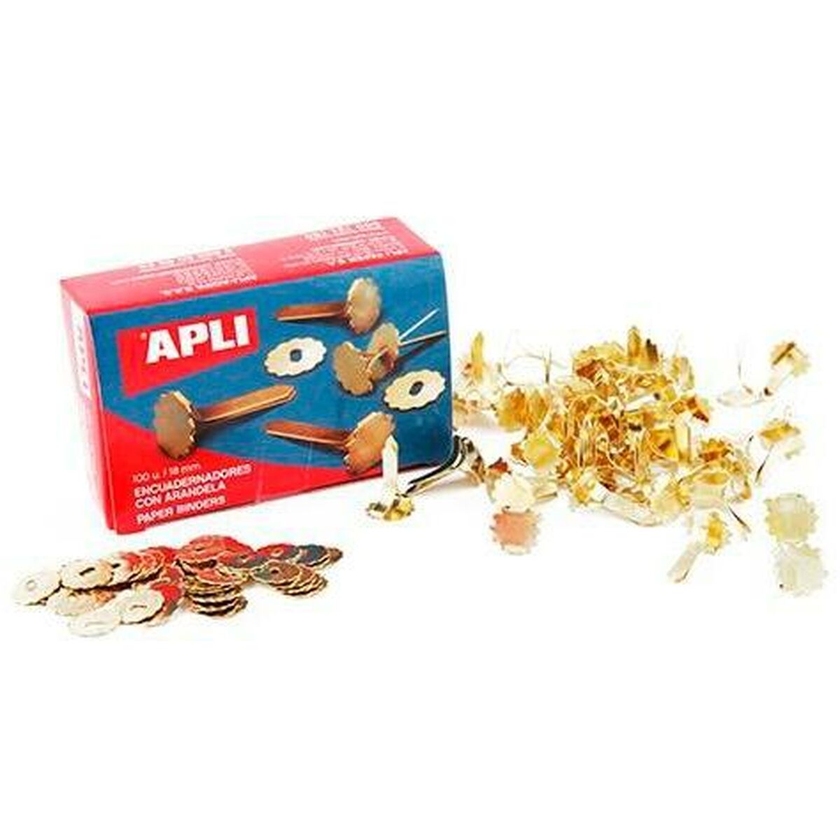 Metallbindare Apli Gyllene 100 Delar (10 antal)-Kontor och Kontorsmaterial, Kontorsmaterial-Apli-peaceofhome.se