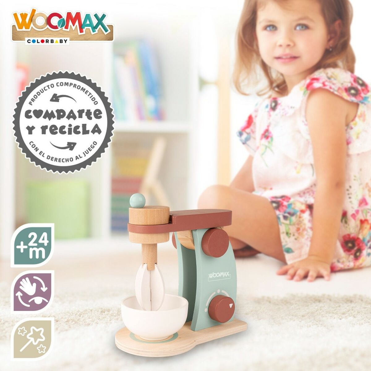 Mixer för leksaker Woomax 10 x 18 x 17 cm (6 antal)-Leksaker och spel, Imitera spel-Woomax-peaceofhome.se