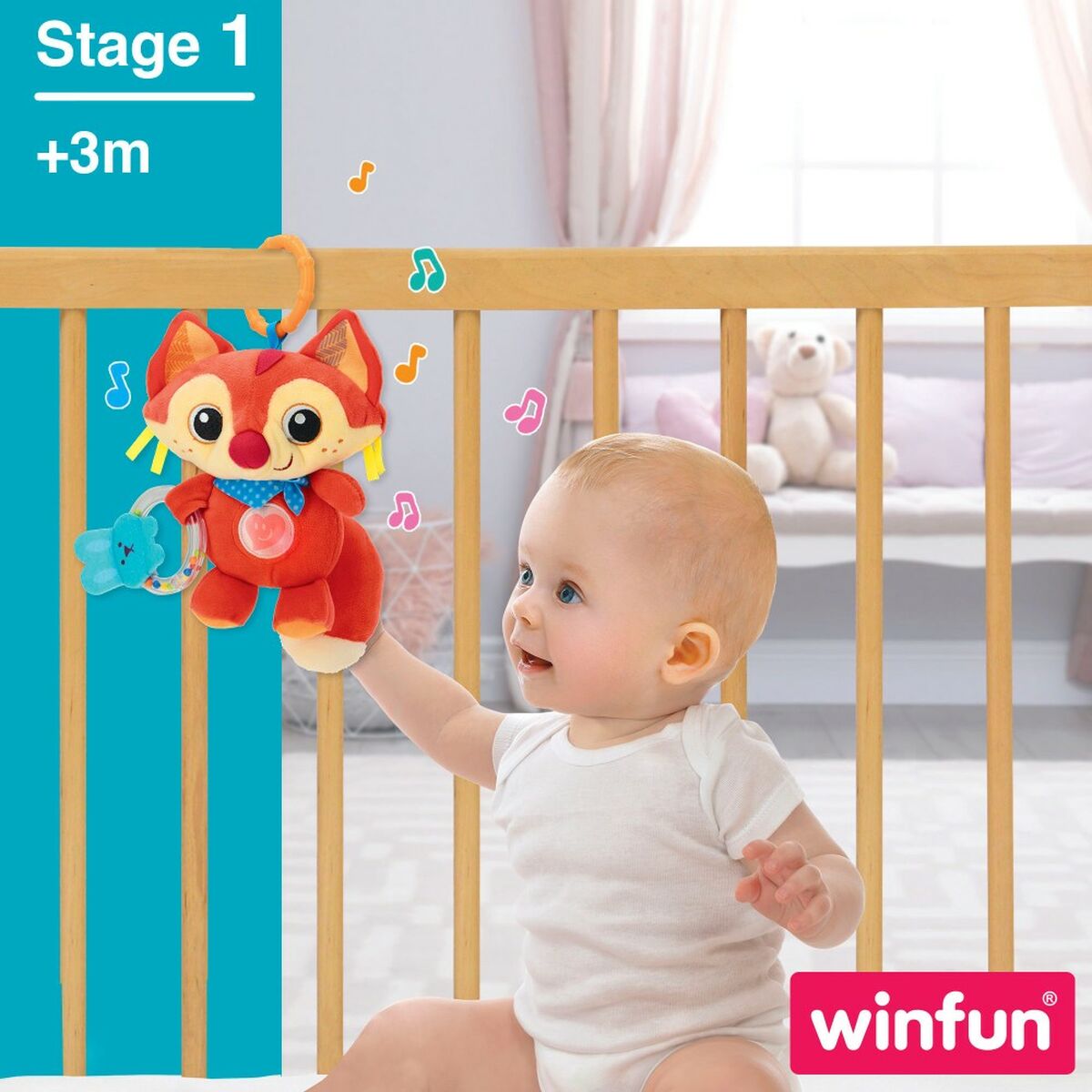 Mjuk skallra Winfun Räv 13,5 x 26,5 x 7,5 cm (6 antal)-Bebis, Leksaker för småbarn-Winfun-peaceofhome.se