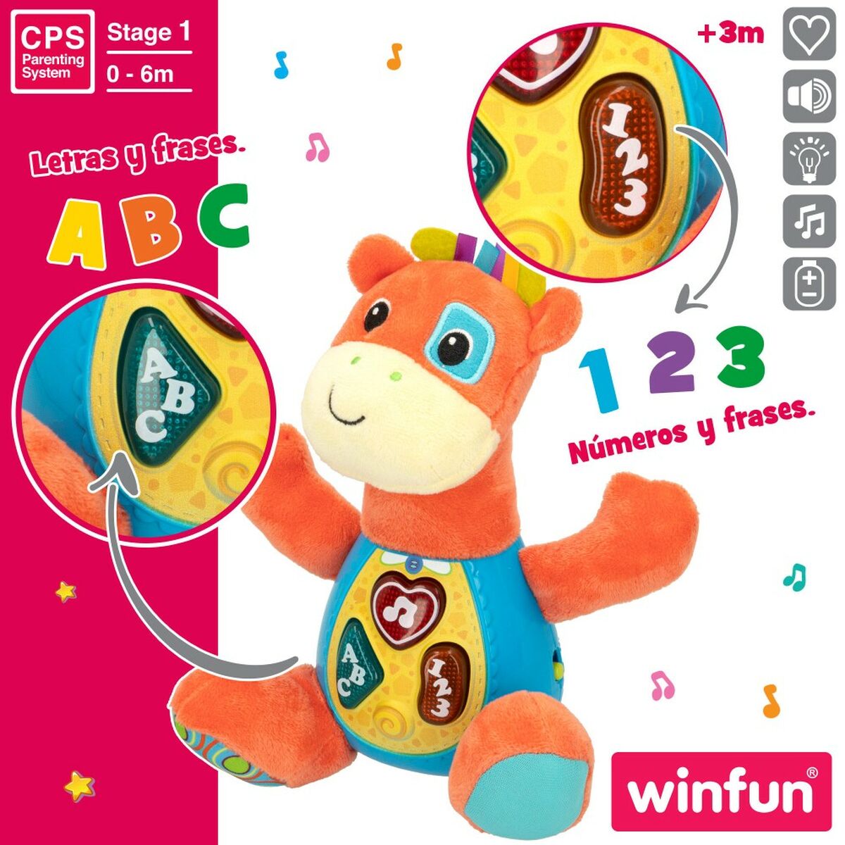 Mjukdjur med ljud Winfun Giraff 18 x 19 x 8,5 cm (6 antal)-Leksaker och spel, Mjuka leksaker-Winfun-peaceofhome.se