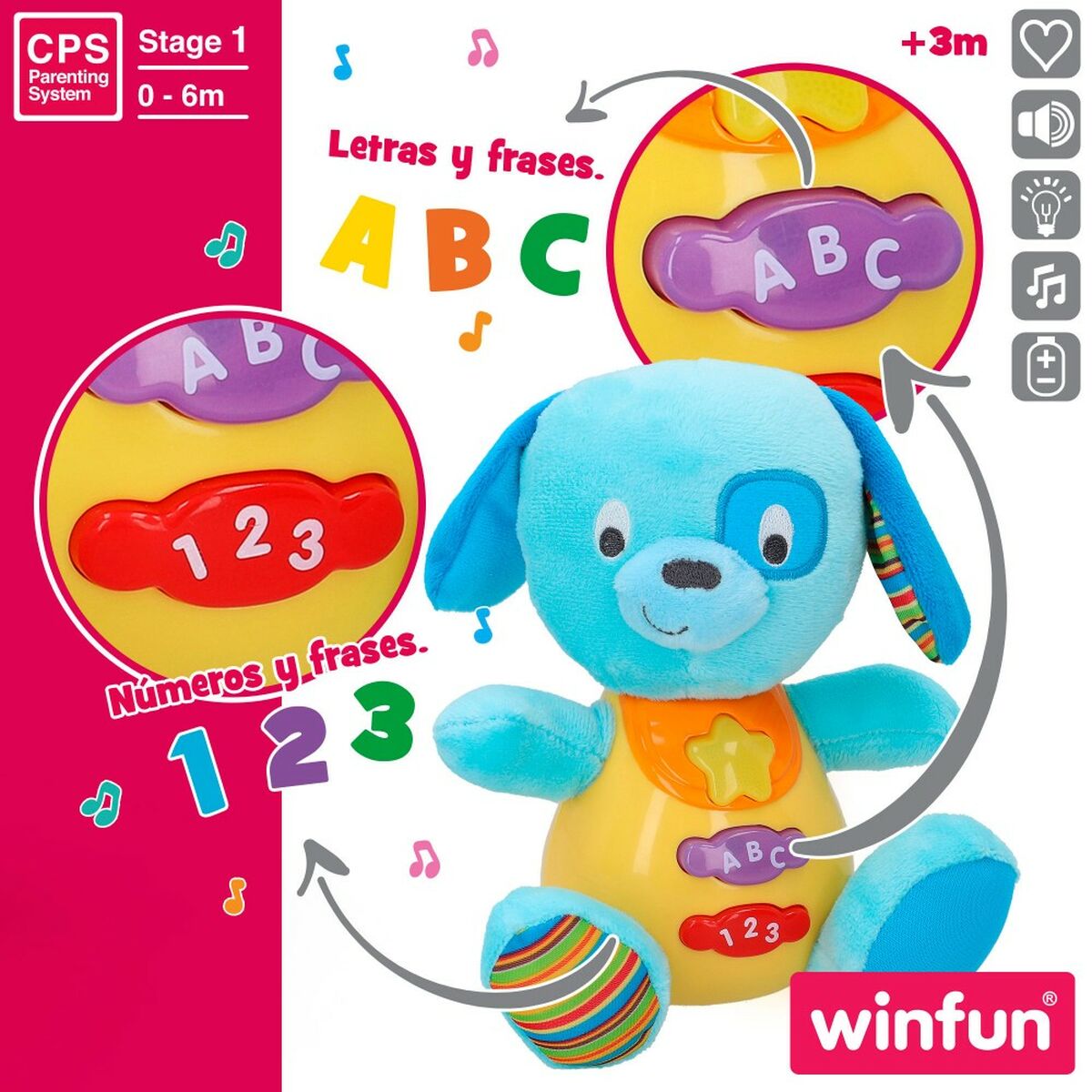 Mjukdjur med ljud Winfun Hund 15,5 x 16,5 x 11,5 cm (6 antal)-Leksaker och spel, Mjuka leksaker-Winfun-peaceofhome.se