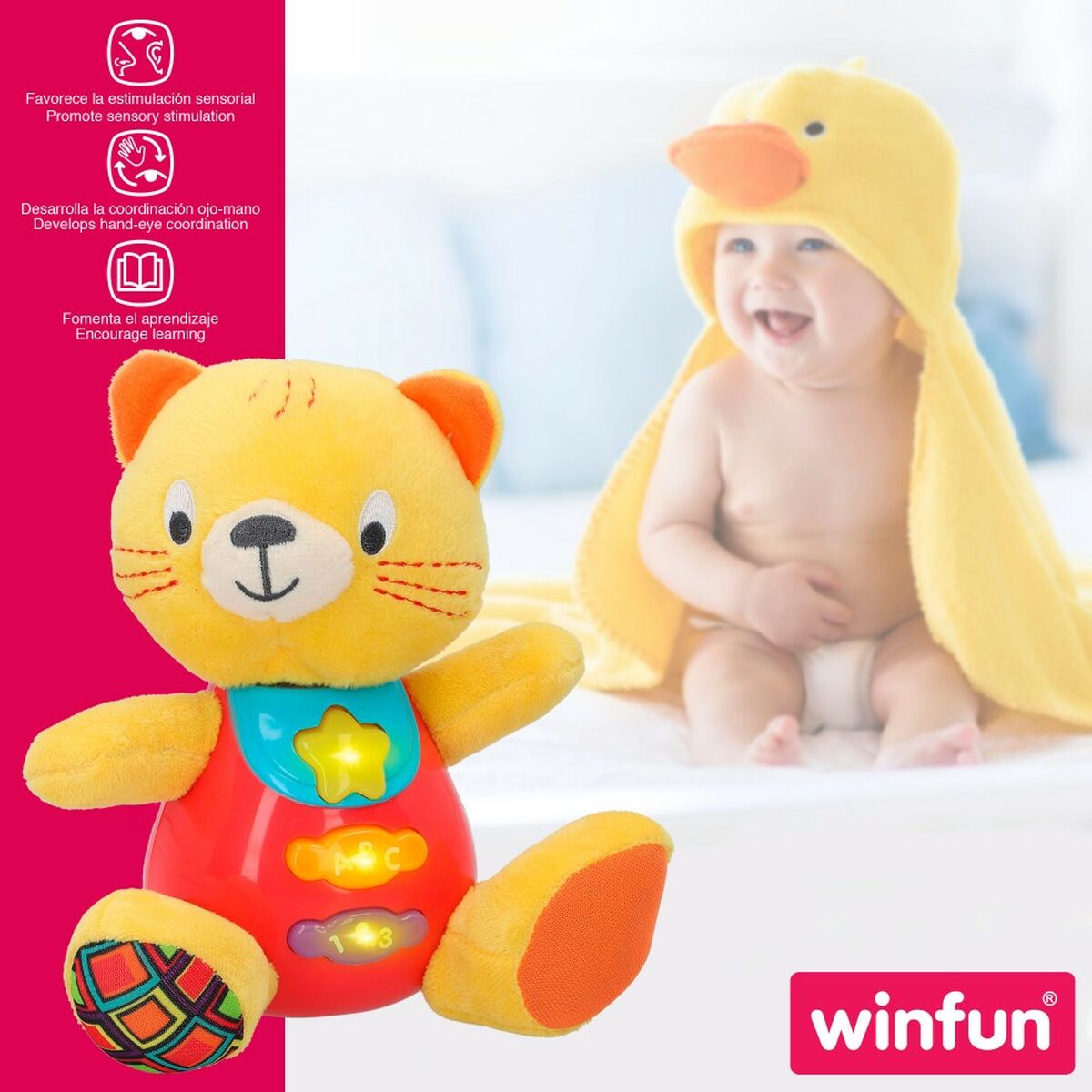 Mjukdjur med ljud Winfun Katt 16 x 17,5 x 10,5 cm (6 antal)-Leksaker och spel, Mjuka leksaker-Winfun-peaceofhome.se