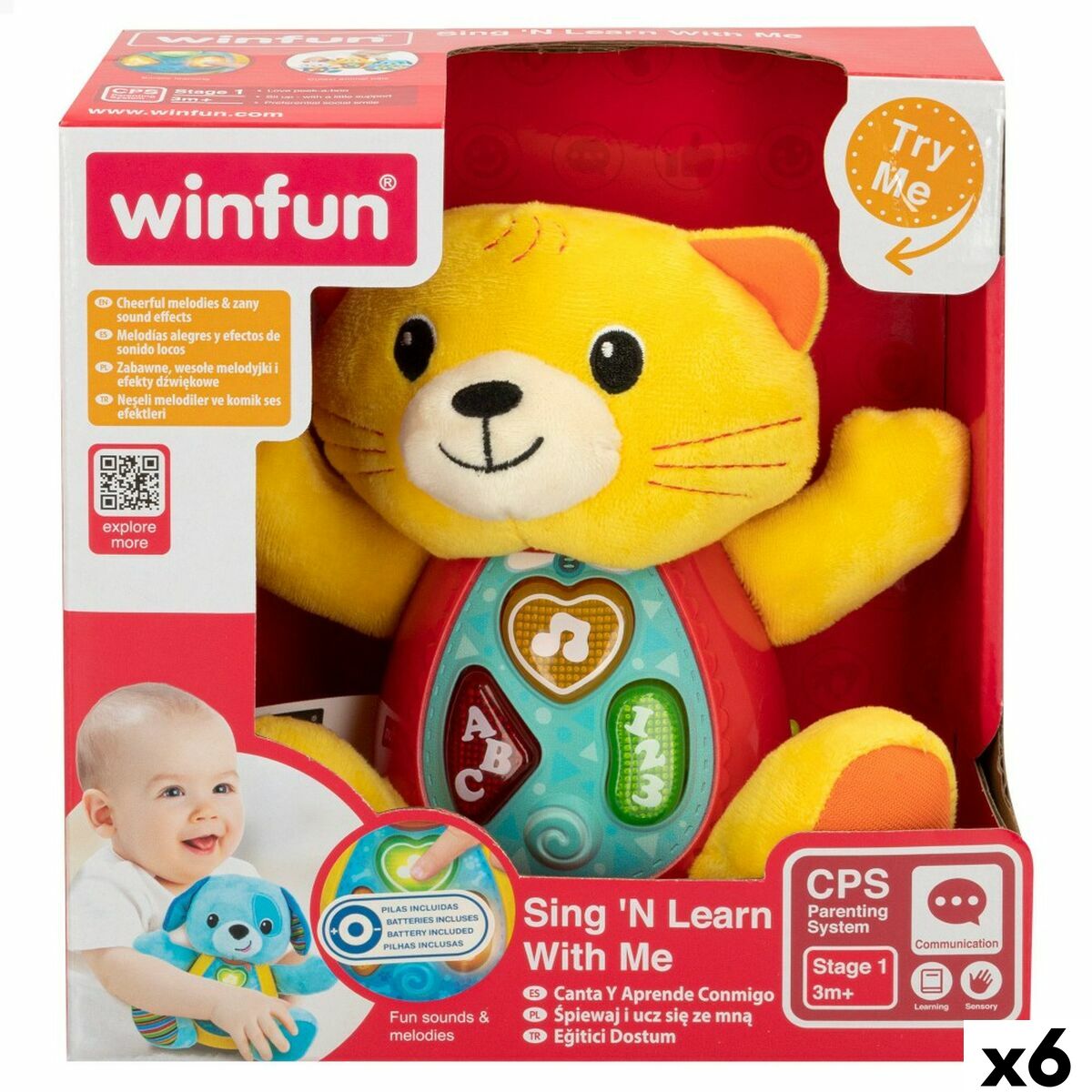 Mjukisleksak Winfun djur ES 16 x 17,5 x 9,5 cm (6 antal)-Leksaker och spel, Mjuka leksaker-Winfun-peaceofhome.se