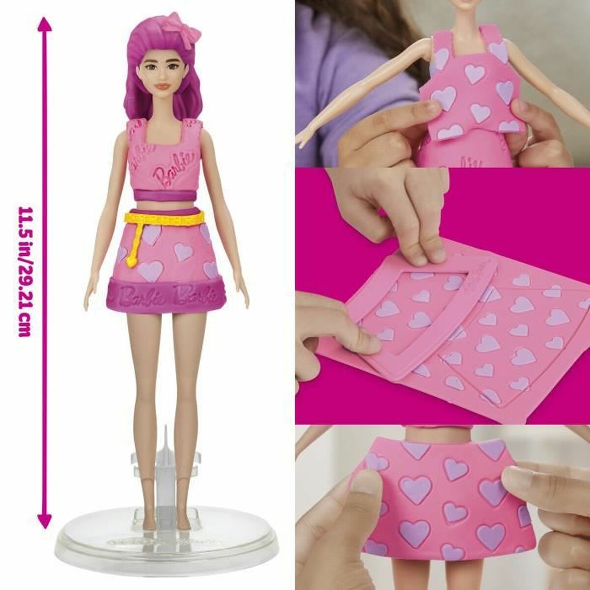 Modellera Spel Play-Doh Barbie Hearts & Hair Multicolour-Leksaker och spel, Kreativa aktiviteter-Play-Doh-peaceofhome.se