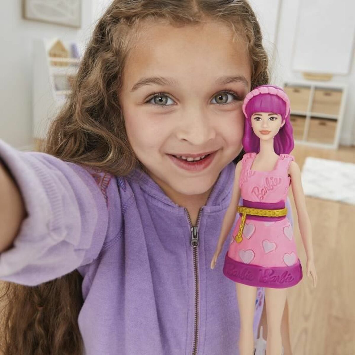 Modellera Spel Play-Doh Barbie Hearts & Hair Multicolour-Leksaker och spel, Kreativa aktiviteter-Play-Doh-peaceofhome.se
