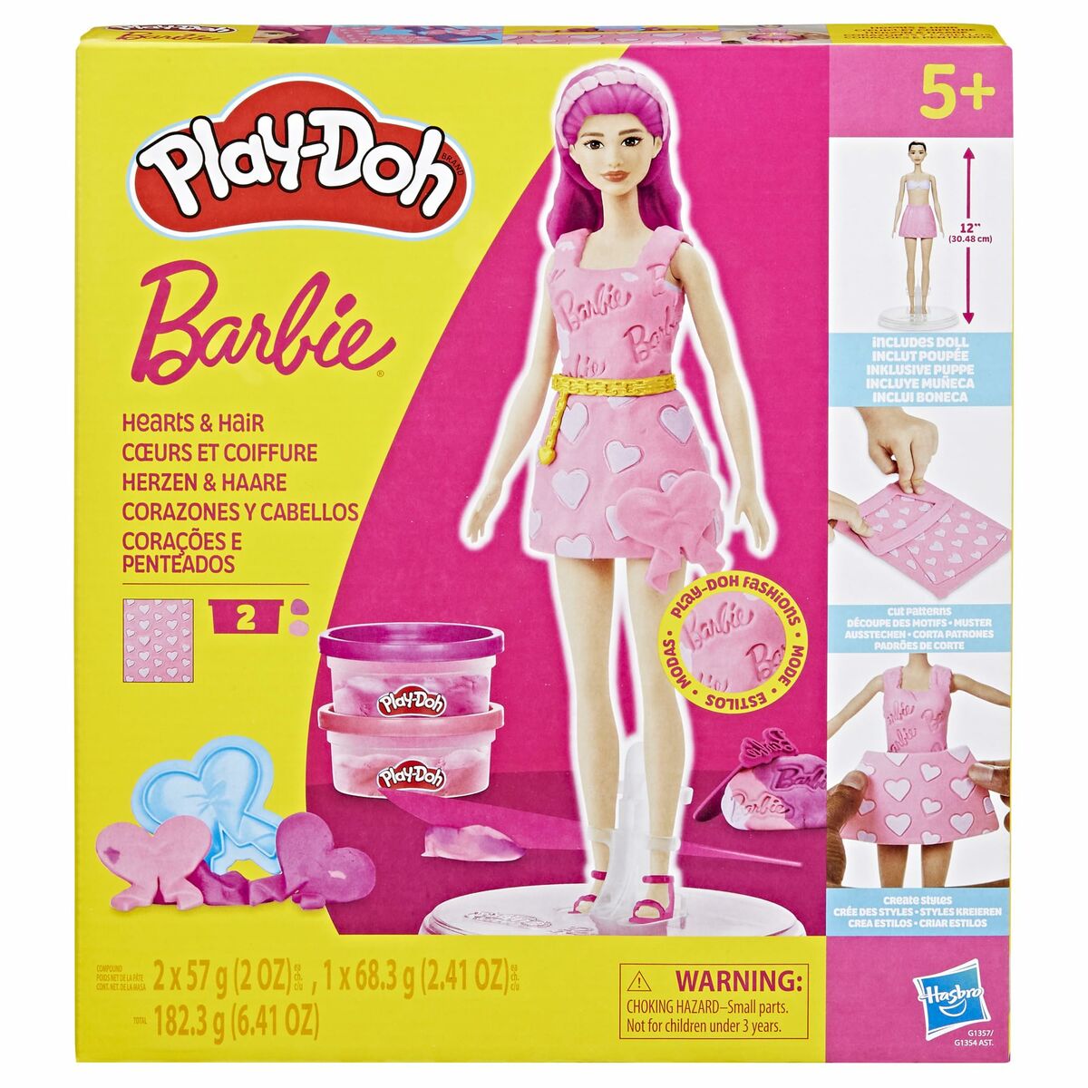 Modellera Spel Play-Doh Barbie Hearts & Hair Multicolour-Leksaker och spel, Kreativa aktiviteter-Play-Doh-peaceofhome.se