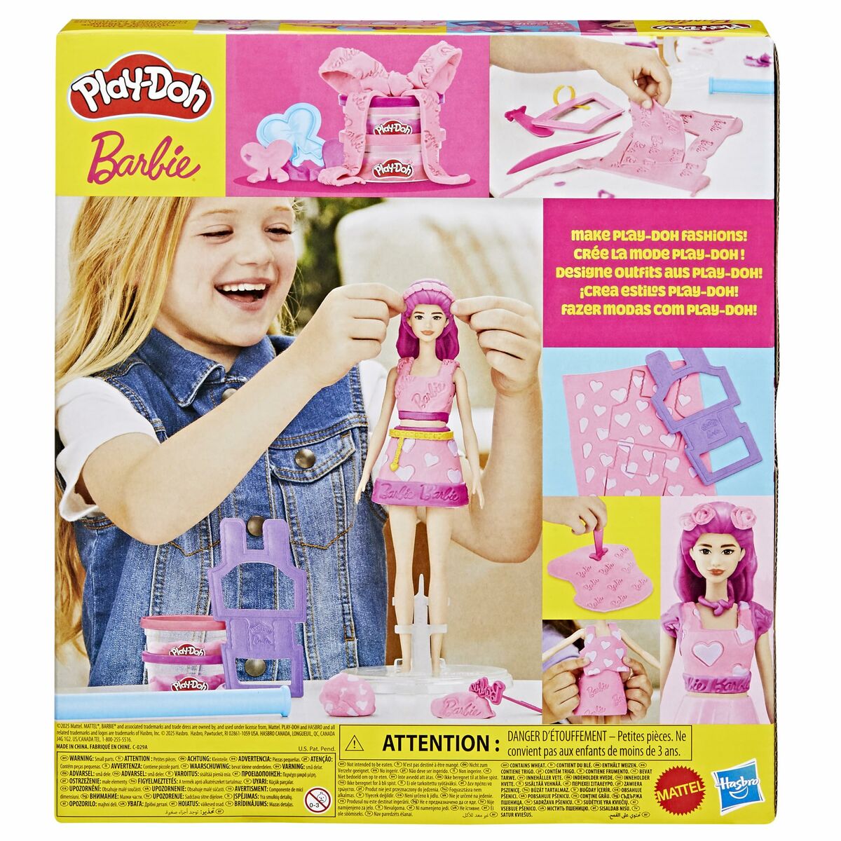 Modellera Spel Play-Doh Barbie Hearts & Hair Multicolour-Leksaker och spel, Kreativa aktiviteter-Play-Doh-peaceofhome.se