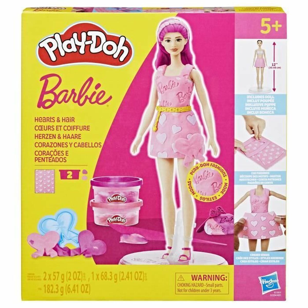 Modellera Spel Play-Doh Barbie Hearts & Hair Multicolour-Leksaker och spel, Kreativa aktiviteter-Play-Doh-peaceofhome.se
