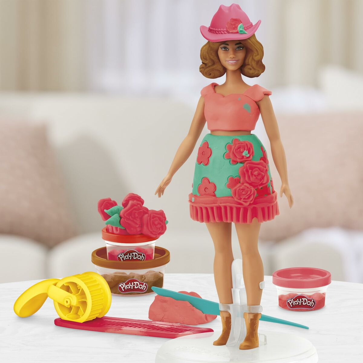 Modellera Spel Play-Doh Florals & Fringe Multicolour-Leksaker och spel, Kreativa aktiviteter-Play-Doh-peaceofhome.se