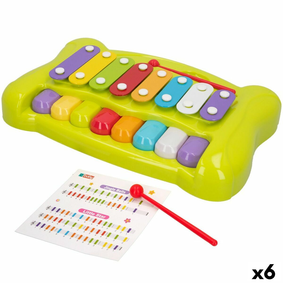 Musikalisk Leksak Colorbaby Metall Plast 34 x 6 x 21 cm (6 antal)-Leksaker och spel, Barns Musikinstrument-Colorbaby-peaceofhome.se