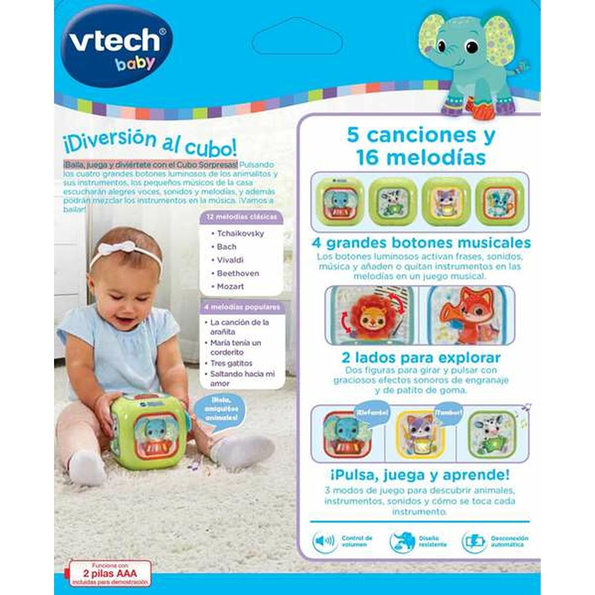 Musikalisk Leksak Vtech 12 x 12 x 12 cm-Bebis, Leksaker för småbarn-Vtech-peaceofhome.se