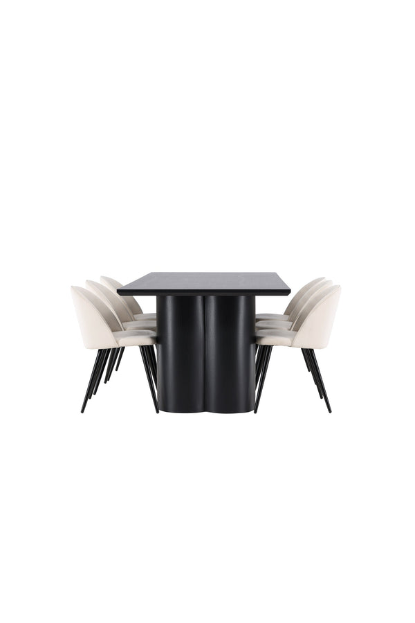 Olivia Matbord med Velvet Matstol-GR Dining Set-Venture Home-peaceofhome.se