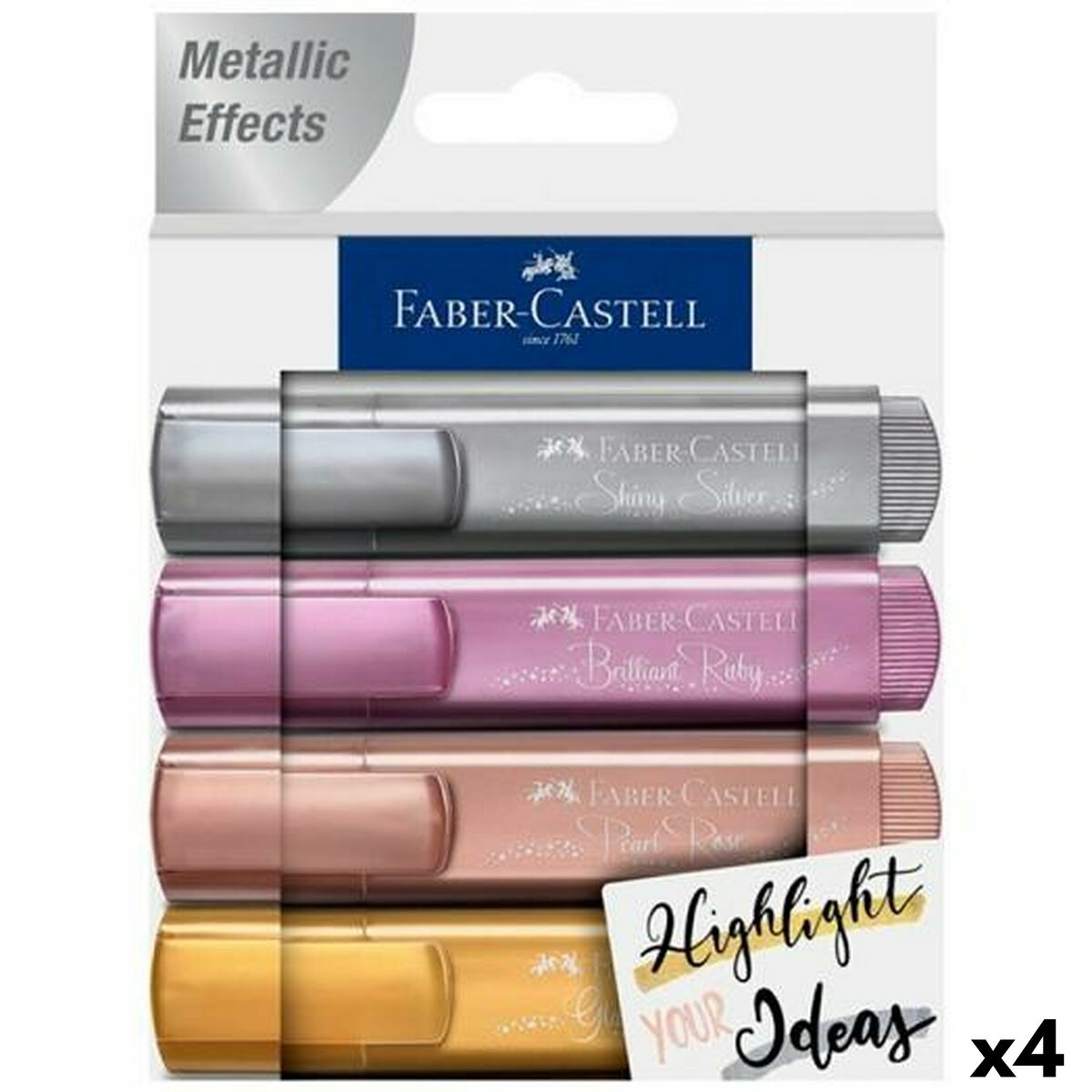 Överstrykningspenna Faber-Castell Textliner 46 4 Delar-Kontor och Kontorsmaterial, Kulspetspennor, pennor och skrivverktyg-Faber-Castell-peaceofhome.se