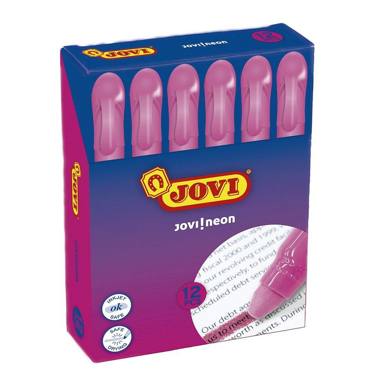 Överstrykningspenna Jovi Jovi!neon Fuchsia 12 Delar-Kontor och Kontorsmaterial, Kulspetspennor, pennor och skrivverktyg-Jovi-peaceofhome.se