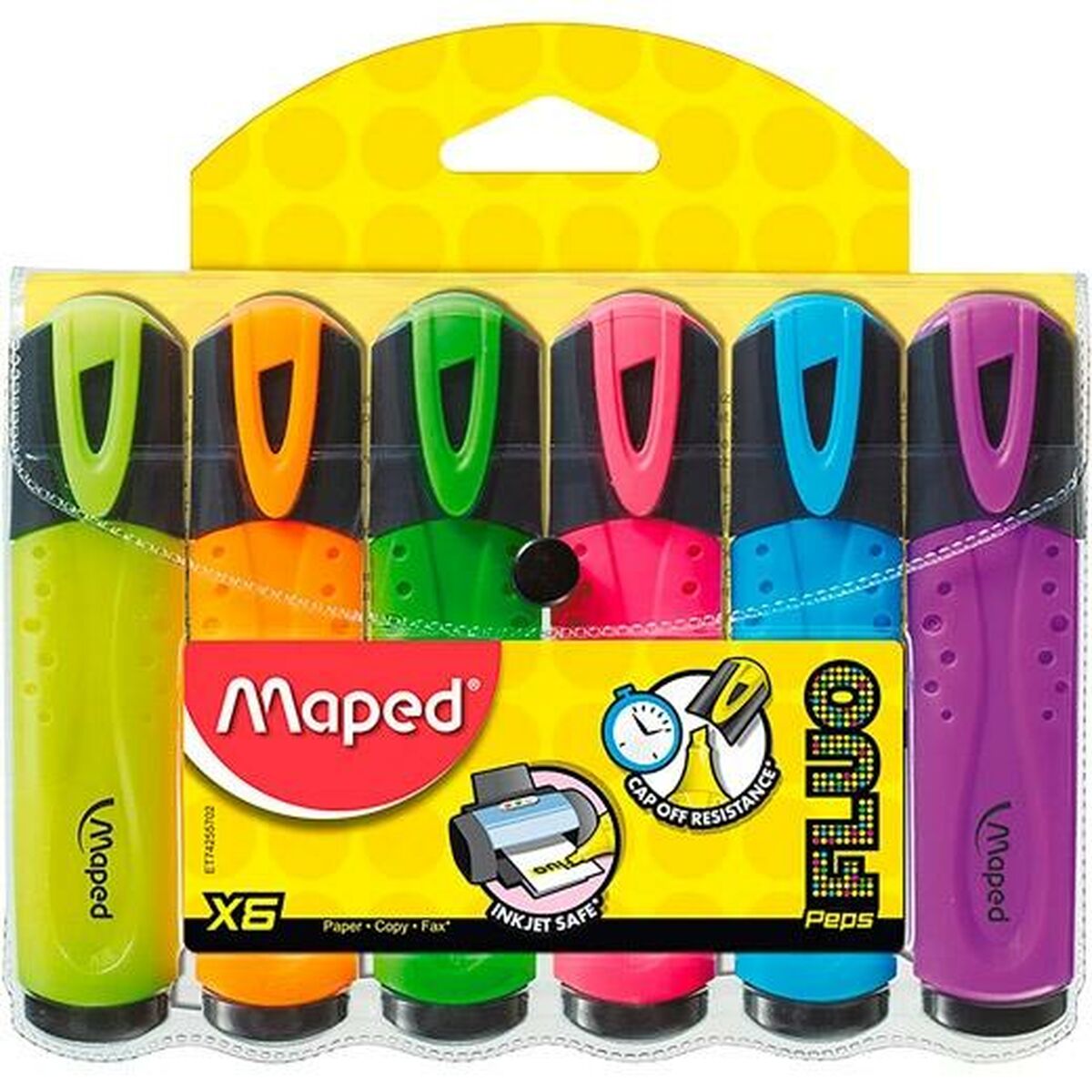 Överstrykningspenna Maped Peps Classic Multicolour (12 antal)-Kontor och Kontorsmaterial, Kulspetspennor, pennor och skrivverktyg-Maped-peaceofhome.se