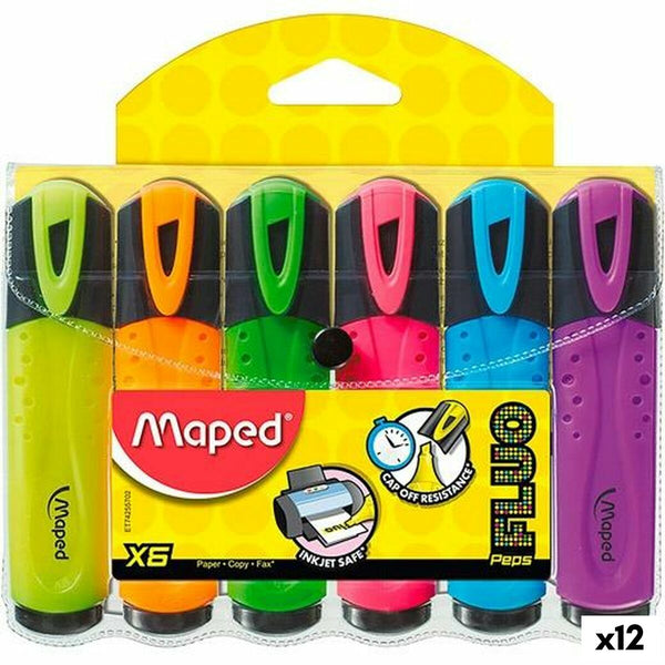 Överstrykningspenna Maped Peps Classic Multicolour (12 antal)-Kontor och Kontorsmaterial, Kulspetspennor, pennor och skrivverktyg-Maped-peaceofhome.se