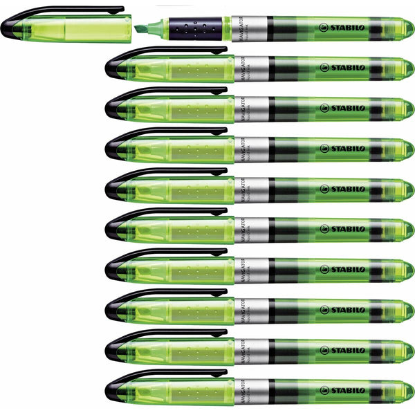 Överstrykningspenna Stabilo Navigator Grön 10 Delar (1 antal)-Kontor och Kontorsmaterial, Kulspetspennor, pennor och skrivverktyg-Stabilo-peaceofhome.se