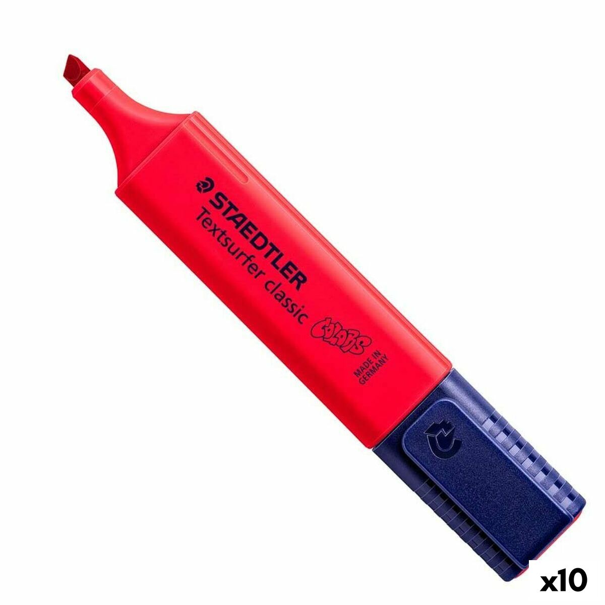 Överstrykningspenna Staedtler Textsurfer Classic Knallrött (10 antal)-Kontor och Kontorsmaterial, Kulspetspennor, pennor och skrivverktyg-Staedtler-peaceofhome.se