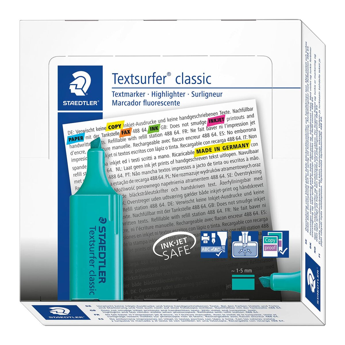 Överstrykningspenna Staedtler Textsurfer Classic Turkos (10 antal)-Kontor och Kontorsmaterial, Kulspetspennor, pennor och skrivverktyg-Staedtler-peaceofhome.se