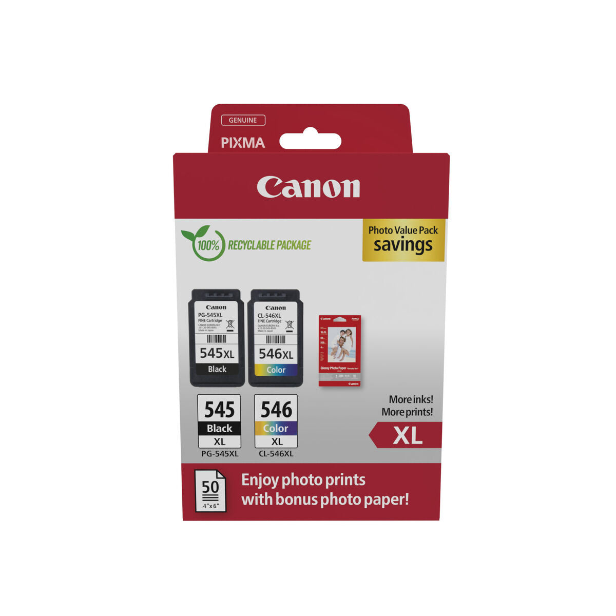 Pack med bläckpatroner och fotopapper Canon 8286B011 (3 antal) (2 antal)-Kontor och Kontorsmaterial, Pappersprodukter för kontoret-Canon-peaceofhome.se