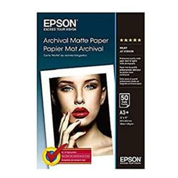 Pack med bläckpatroner och fotopapper Epson Archival Matte Paper, DIN A3+, 189 g/m², 50 hojas A3-Kontor och Kontorsmaterial, Pappersprodukter för kontoret-Epson-peaceofhome.se