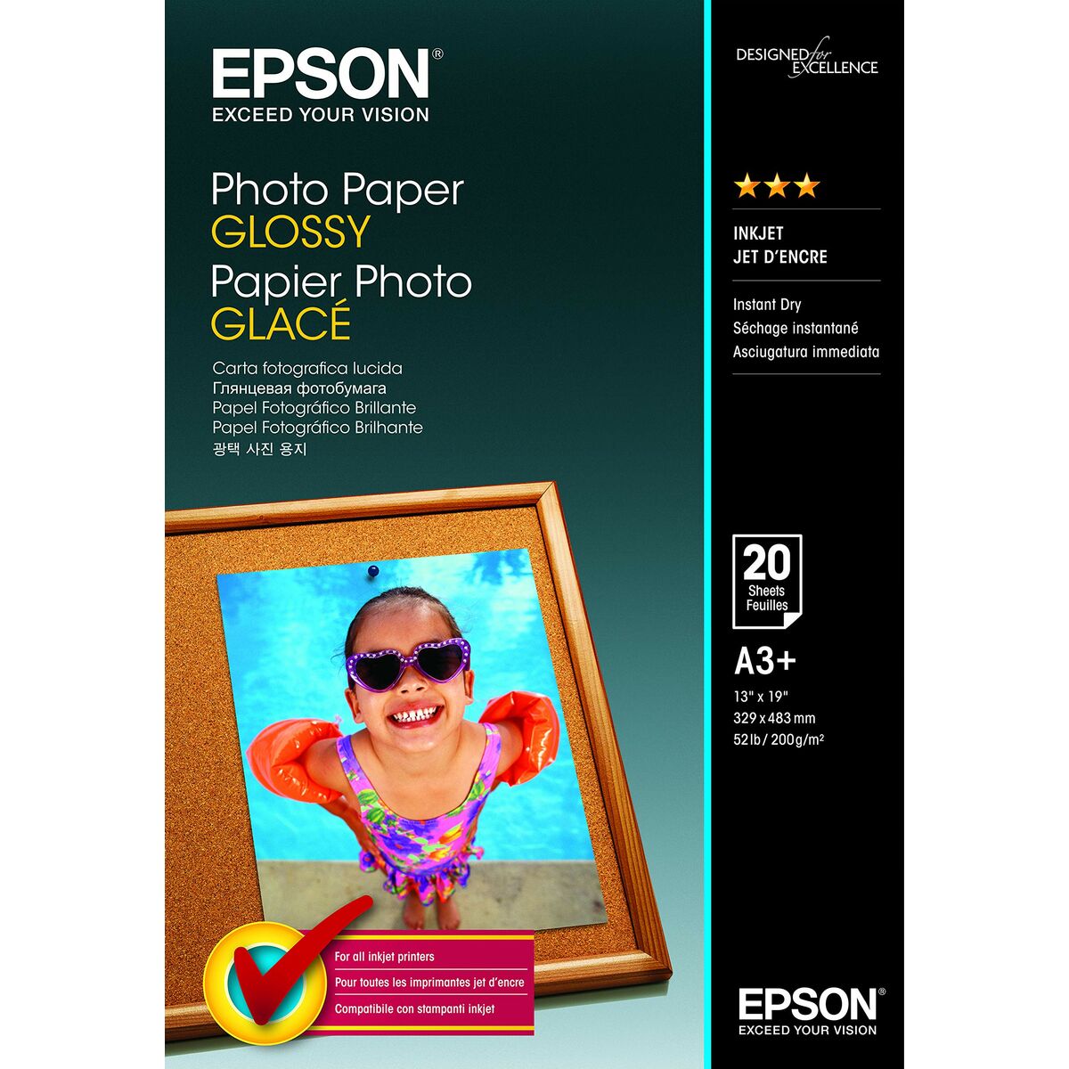 Pack med bläckpatroner och fotopapper Epson C13S042535 A3 20 Blad-Kontor och Kontorsmaterial, Pappersprodukter för kontoret-Epson-peaceofhome.se