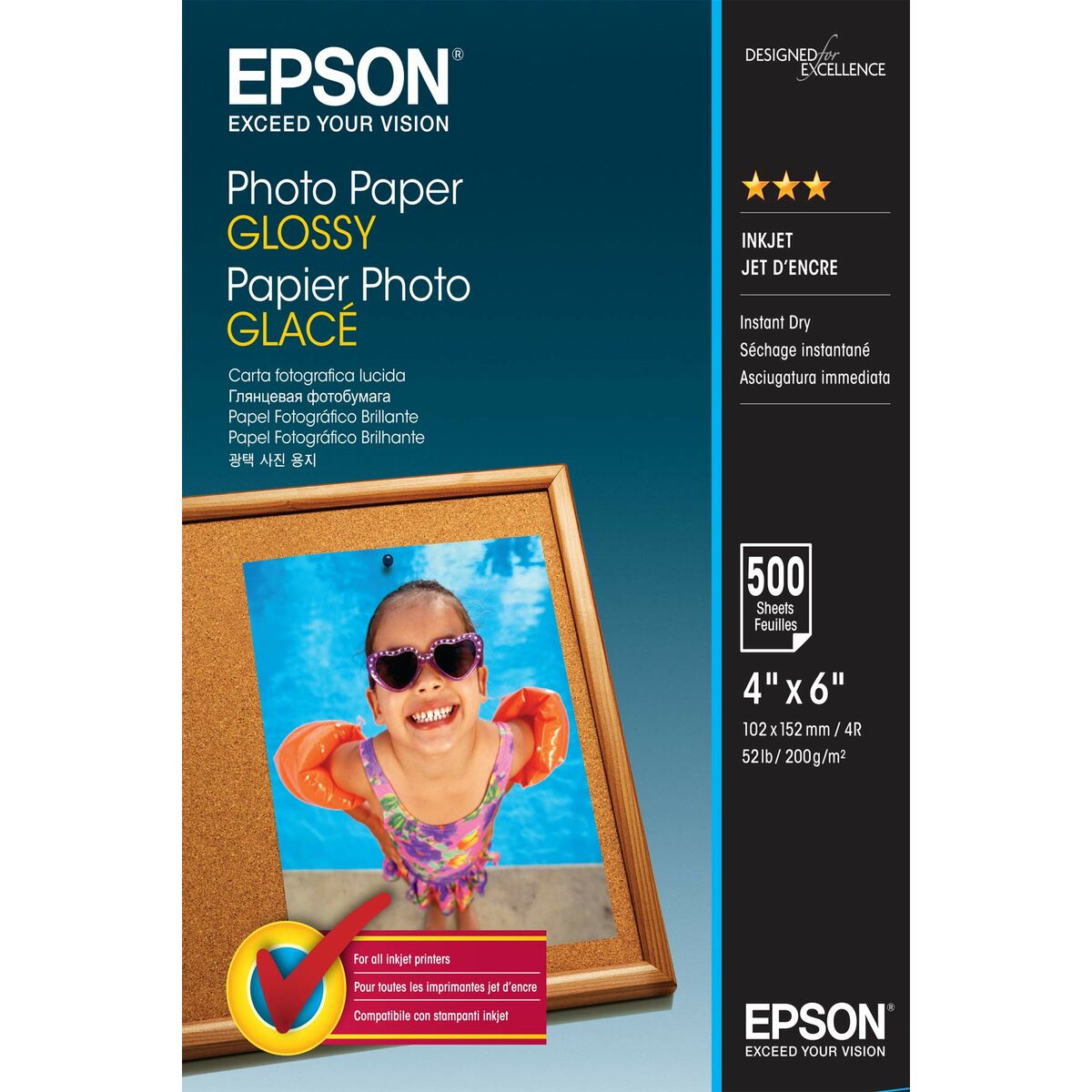 Pack med bläckpatroner och fotopapper Epson C13S042549 500 Blad (1 antal)-Kontor och Kontorsmaterial, Pappersprodukter för kontoret-Epson-peaceofhome.se