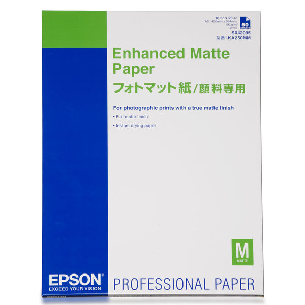 Pack med bläckpatroner och fotopapper Epson Enhanced Matte Paper, DIN A2, 192 g/m², 50 hojas 50 Blad (50 antal) (1 antal)-Kontor och Kontorsmaterial, Pappersprodukter för kontoret-Epson-peaceofhome.se