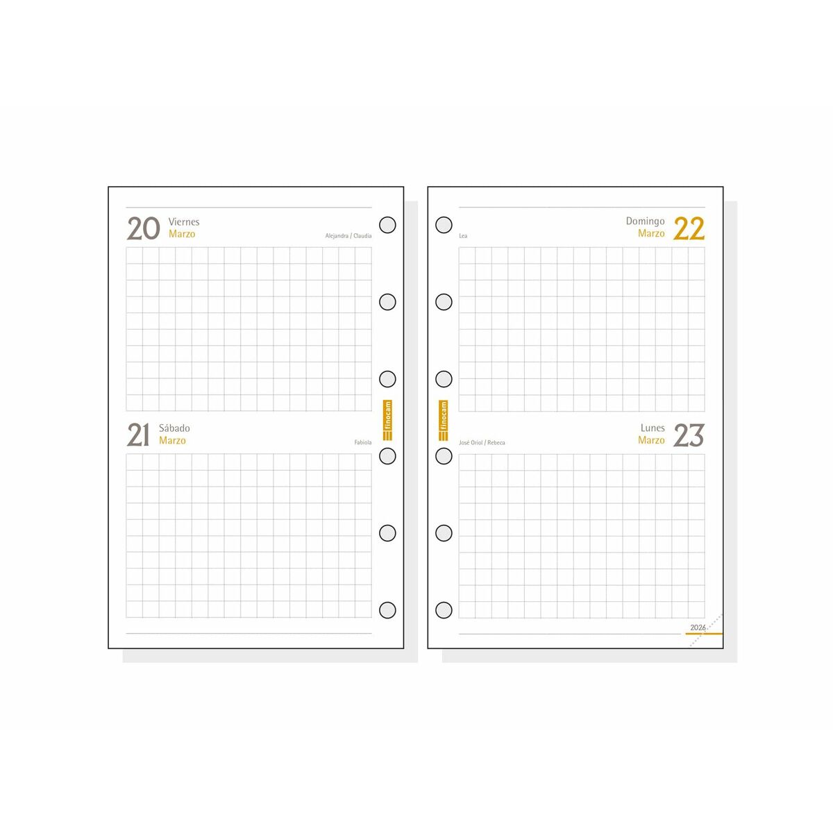 Påfyllning av agenda Finocam C297 2026 7,3 x 11,4 cm-Kontor och Kontorsmaterial, Kalendrar, dagböcker och personliga arrangörer-Finocam-peaceofhome.se